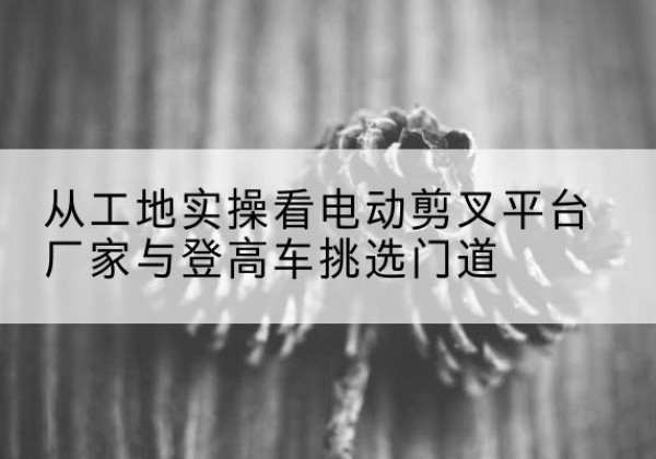 桃源电动剪叉升降平台厂家-从工地实操看电动剪叉平台厂家与登高车挑选门道