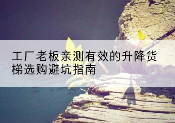 桃源升降货梯怎么选-工厂老板亲测有效的升降货梯选购避坑指南